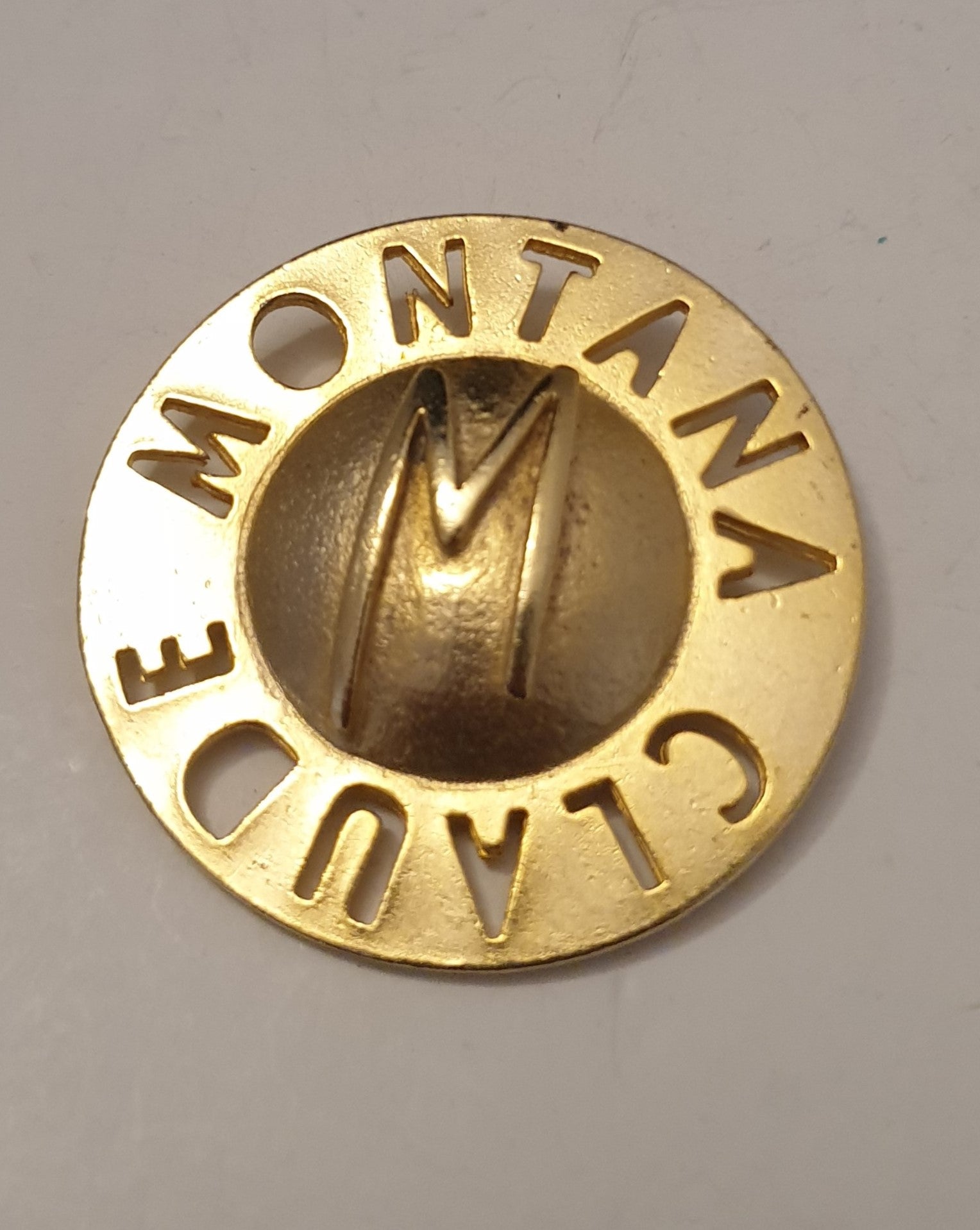 Broche Vintage CLAUDE MONTANA Années 90 - Métal Doré - Très Bon état
