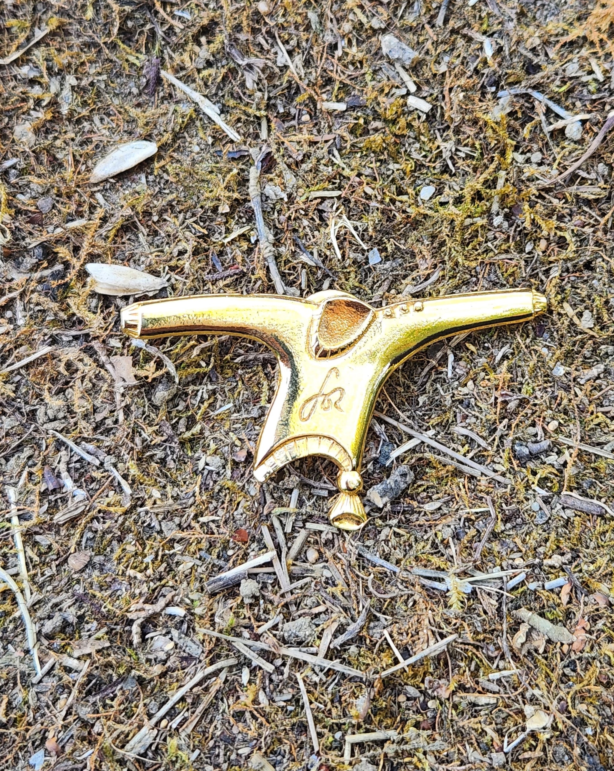 Broche Vintage En Métal Doré - Style Rétro - Occasion - Fabriquée En France